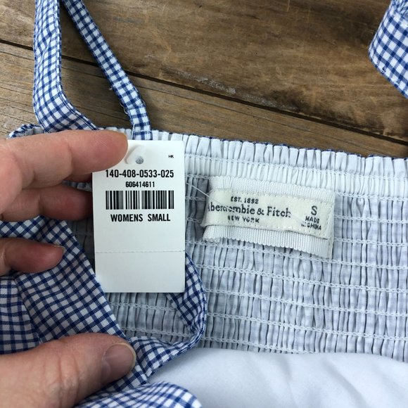 NWT Abercrombie & Fitch gingham peplum tank top, S - Picture 4 of 8